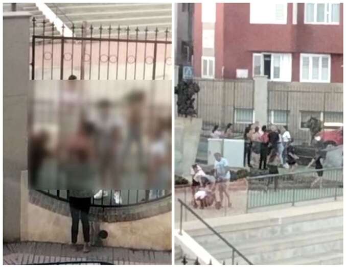 Imágenes captadas por los vecinos de la gresca en el parque urbano de San Gregorio-La Barranquera/TA.